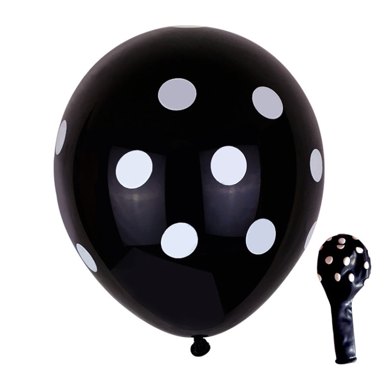100 PCS FY-10280 12 Inch Dot Party Decorative Balloon Wedding Scene Arrangement Latex Balloon(Black White Dot) - Balloons by PMC TechLife | Online Shopping South Africa | PMC TechLife