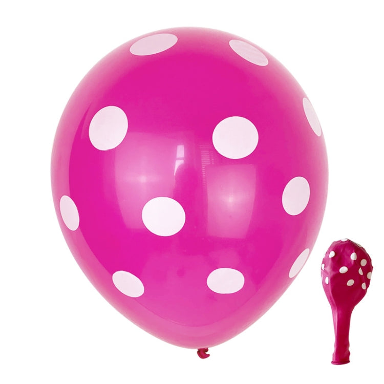 100 PCS FY-10280 12 Inch Dot Party Decorative Balloon Wedding Scene Arrangement Latex Balloon(Rose Red White Dot) - Balloons by PMC TechLife | Online Shopping South Africa | PMC TechLife