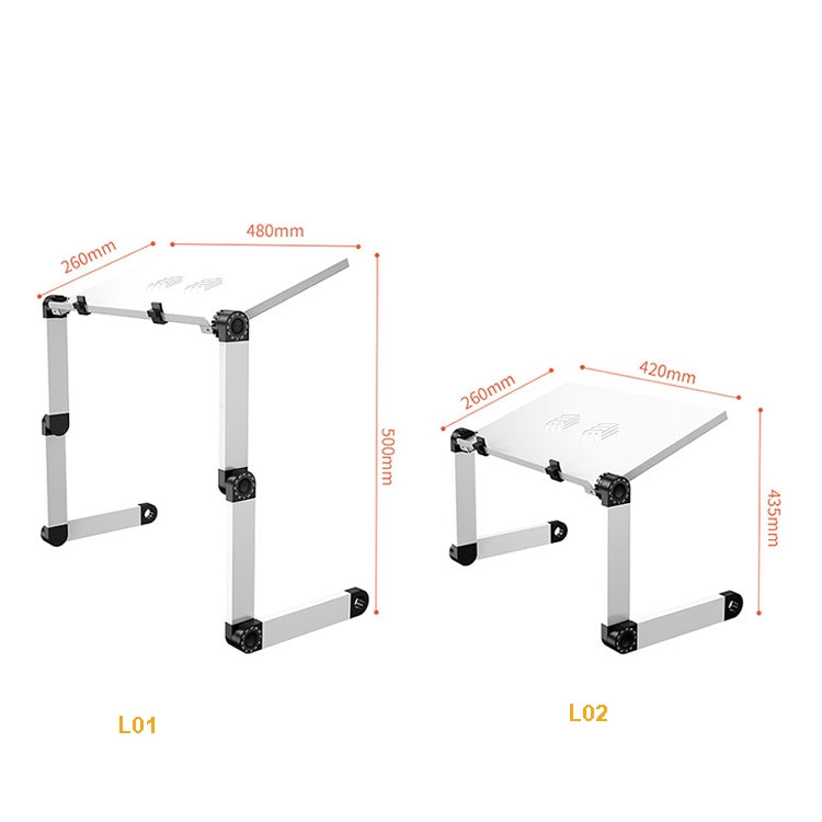 Oatsbasf Folding Computer Desk Laptop Stand Foldable Lifting Heightening Storage Portable Rack,Style: L01 Black - free shipping - PMC TechLife - Order now!
