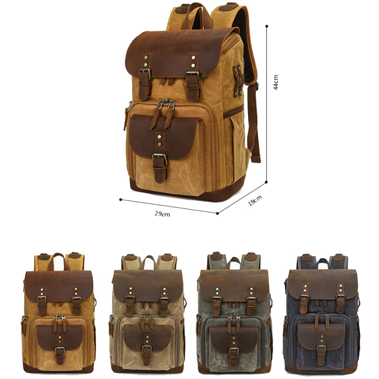 K-86 Casual Shoulder Camera Bag Contrast Waterproof Batik Canvas Single Digital Camera Photo Backpack(Gray) - Backpack by PMC TechLife | Online Shopping South Africa | PMC TechLife