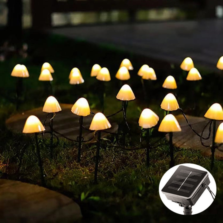 3.8m 10 LEDs Solar Mushroom Lawn Light Outdoor Waterproof Garden Villa Landscape Decorative String Lights(Warm White Light) - Holiday Lights by PMC TechLife | Online Shopping South Africa | PMC TechLife