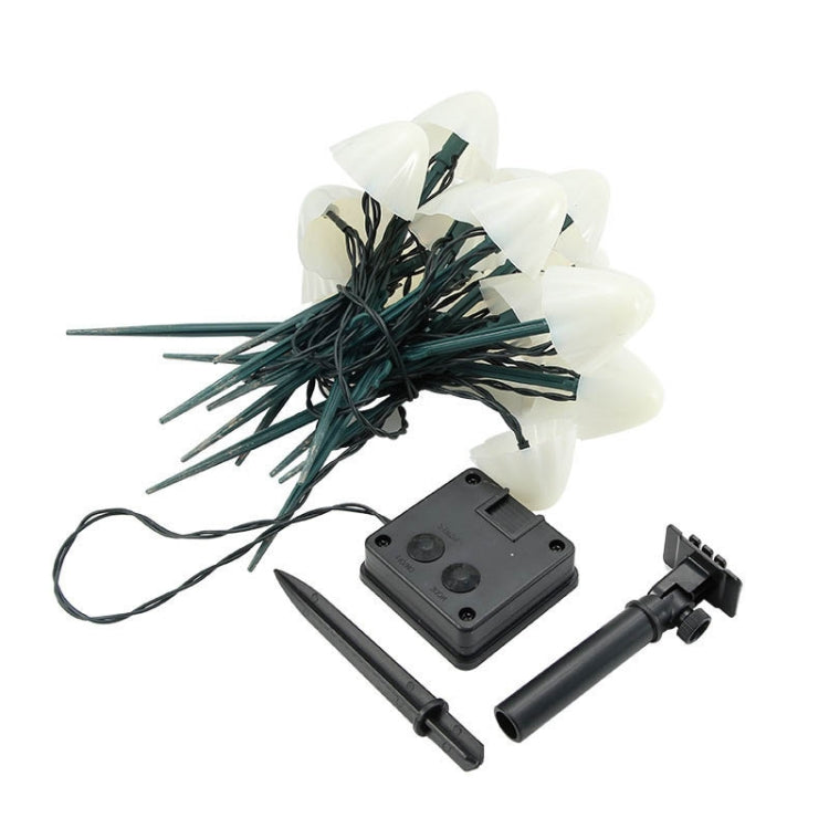 3.8m 10 LEDs Solar Mushroom Lawn Light Outdoor Waterproof Garden Villa Landscape Decorative String Lights(Warm White Light) - Holiday Lights by PMC TechLife | Online Shopping South Africa | PMC TechLife