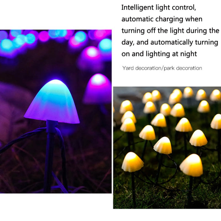 3.8m 10 LEDs Solar Mushroom Lawn Light Outdoor Waterproof Garden Villa Landscape Decorative String Lights(Warm White Light) - Holiday Lights by PMC TechLife | Online Shopping South Africa | PMC TechLife
