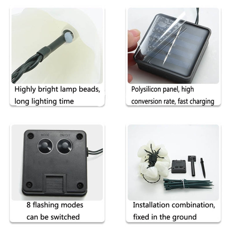 6.5m 30 LEDs Solar Mushroom Lawn Light Outdoor Waterproof Garden Villa Landscape Decorative String Lights(Warm White Light) - free shipping - PMC TechLife - Order now!