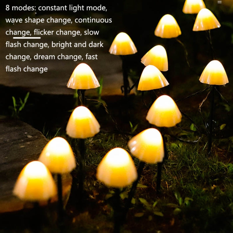 6.5m 30 LEDs Solar Mushroom Lawn Light Outdoor Waterproof Garden Villa Landscape Decorative String Lights(Warm White Light) - free shipping - PMC TechLife - Order now!