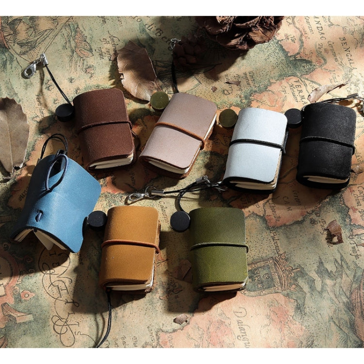 Ultra-Small Mini TN Hand Account Book Leather Notebook Portable Travel Diary(Oil Wax Leather Black) - Notebooks by PMC TechLife | Online Shopping South Africa | PMC TechLife