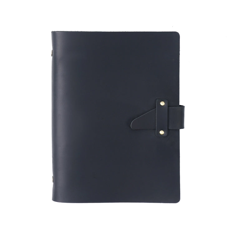 A5 Cowhide Retro Loose-Leaf Notebook Diary Office Business Simple Notepad Crazy Horse Leather Handbook(Black) - Notebooks by PMC TechLife | Online Shopping South Africa | PMC TechLife | Buy Now Pay Later Mobicred