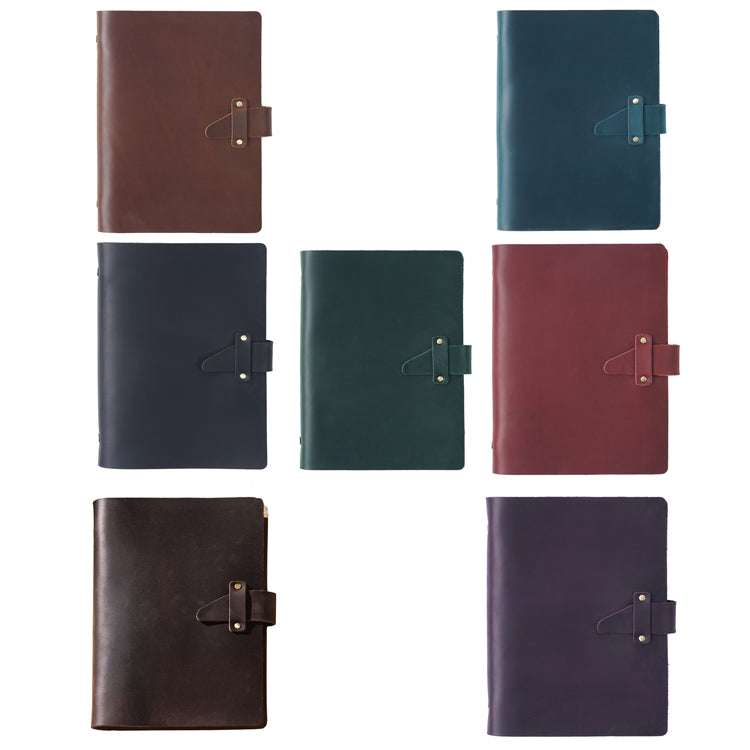 A5 Cowhide Retro Loose-Leaf Notebook Diary Office Business Simple Notepad Crazy Horse Leather Handbook( Brown) - Notebooks by PMC TechLife | Online Shopping South Africa | PMC TechLife