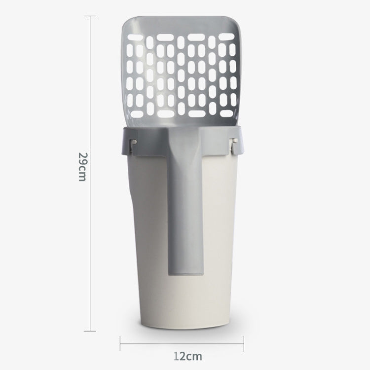 All-In-One Cat Litter Scoop Pet Toilet Picker Removable Portable Plastic Scoop(Gray White) - Pet Tools by PMC TechLife | Online Shopping South Africa | PMC TechLife