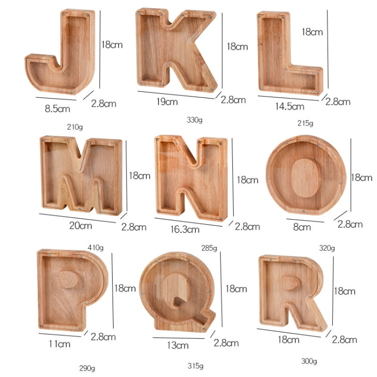 Wooden English Alphabet Piggy Bank Transparent Acrylic Piggy Bank(R) - free shipping - PMC TechLife - Order now!