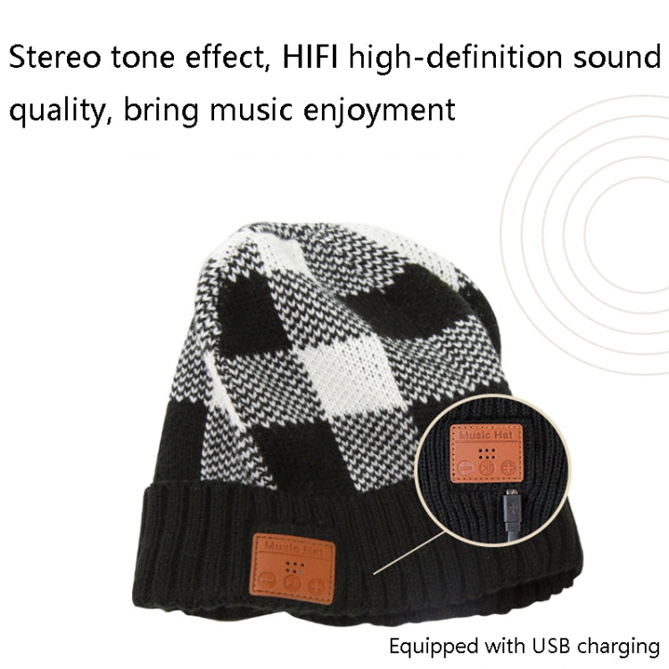 M3-BL Bluetooth LED Music Headset Hat Lady Warm Night Lighting Hat(Black Red) - Smart Hats by PMC TechLife | Online Shopping South Africa | PMC TechLife | Buy Now Pay Later Mobicred