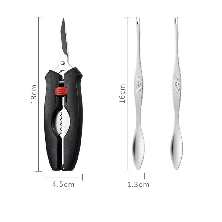 Crab Tool 304 Stainless Steel Crab Fork Crab Scissors Crab Needle,Style: 5 Fork 1 Knife - Gadgets by PMC TechLife | Online Shopping South Africa | PMC TechLife