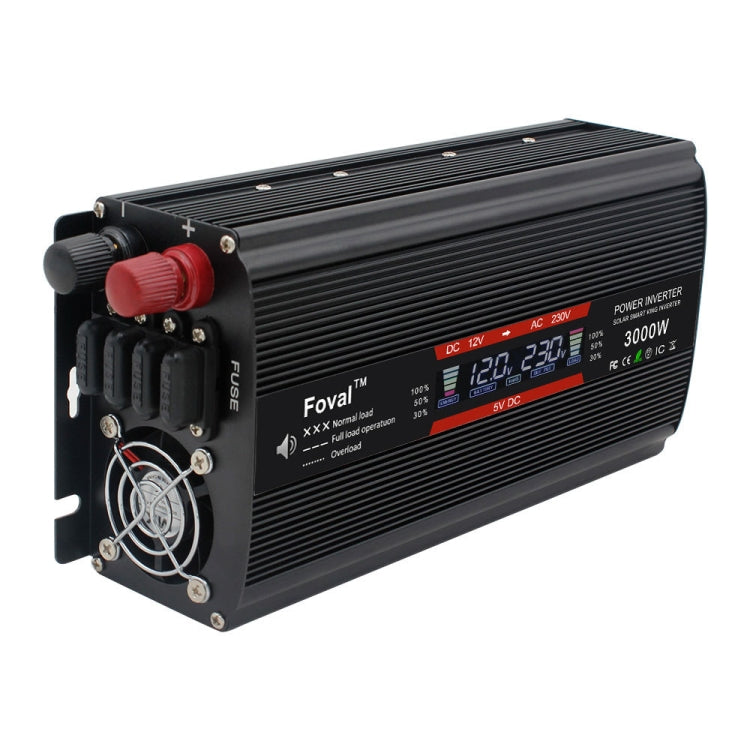 3000W LCD Smart Home Car Inverter 12V To 220V Power Converter - Modified Square Wave by PMC TechLife | Online Shopping South Africa | PMC TechLife