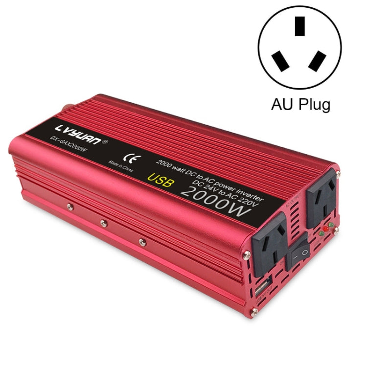LVYUAN Car Inverter Dual USB Power Converter, Specification: 12V to 220V 2000W AU Plug - Modified Square Wave by PMC TechLife | Online Shopping South Africa | PMC TechLife
