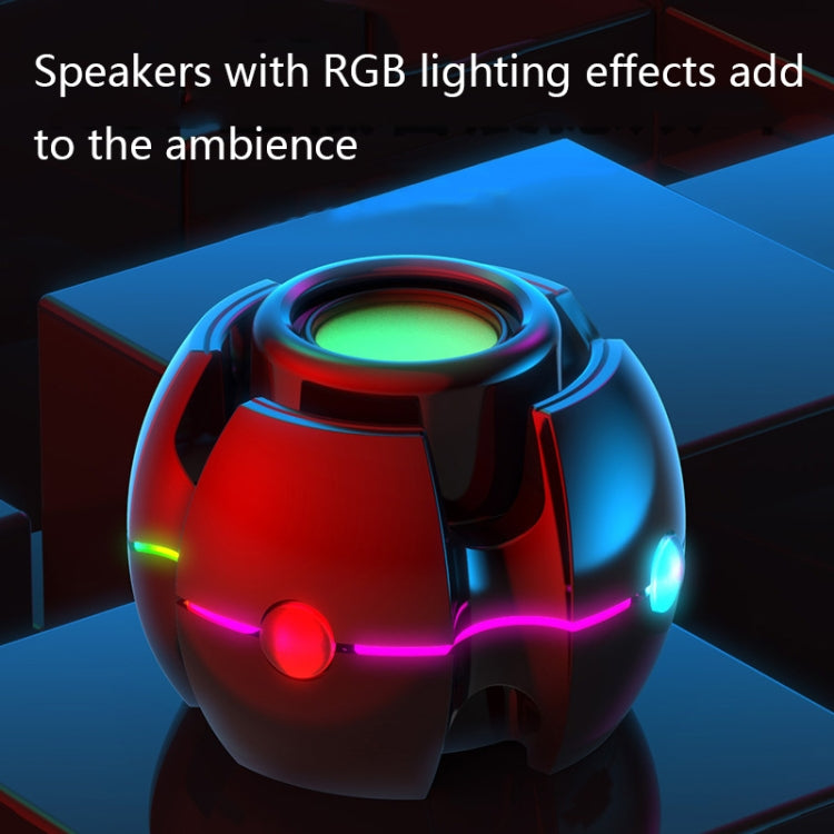 RGB Light Effect Gyro Shape Wireless Bluetooth Audio(Red) - Mini Speaker by PMC TechLife | Online Shopping South Africa | PMC TechLife