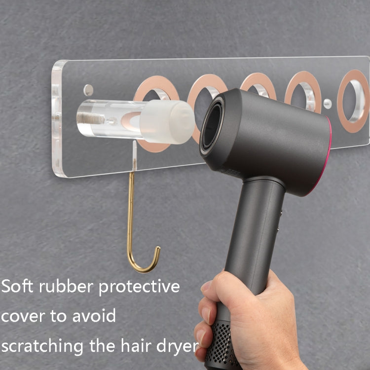 JD01 Punch-Free Hange Acrylic Hair Dryer Storage Bracket For Dyson Hair Dryer(Transparent) - free shipping - PMC TechLife - Order now!