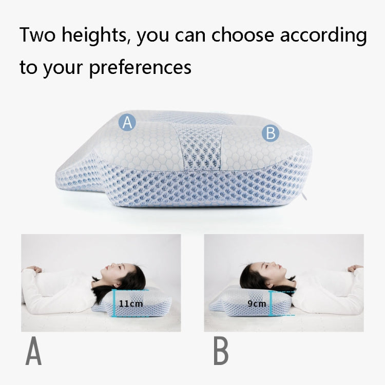 P10 Memory Foam Slow Rebound Pillow Neck Protector Memory Foam Pillow, Dimensions: 60 x 43 x 11cm(White Blue) - free shipping - PMC TechLife - Order now!