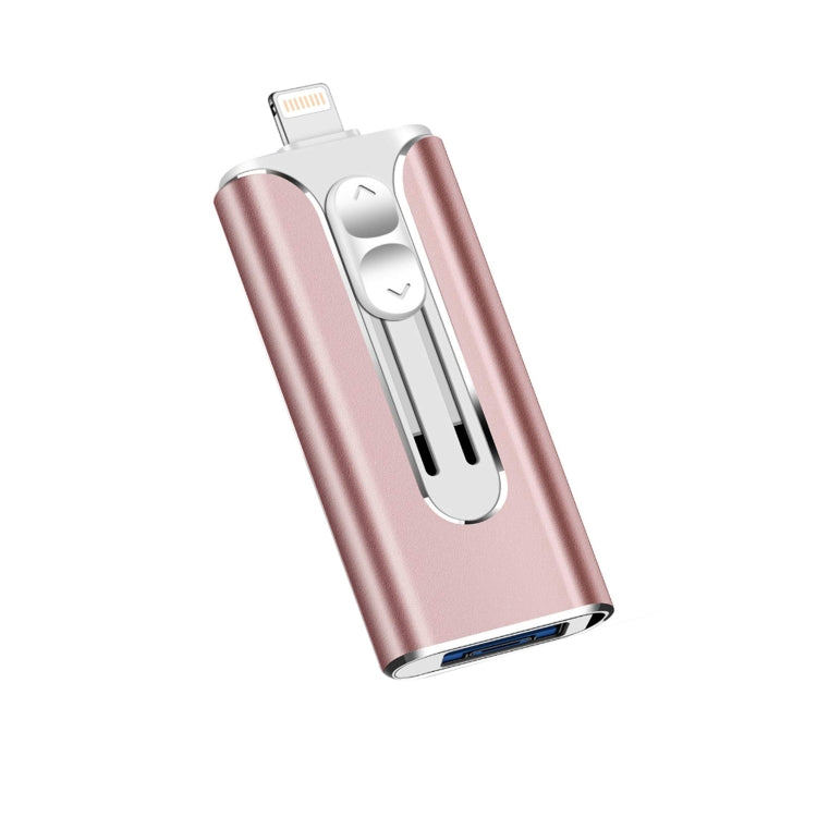 64GB Micro USB + 8 Pin + USB 2.0 3 in 1 Mobile Phone Computer U-Disk(Rose Gold) - U Disk & Card Reader by PMC TechLife | Online Shopping South Africa | PMC TechLife