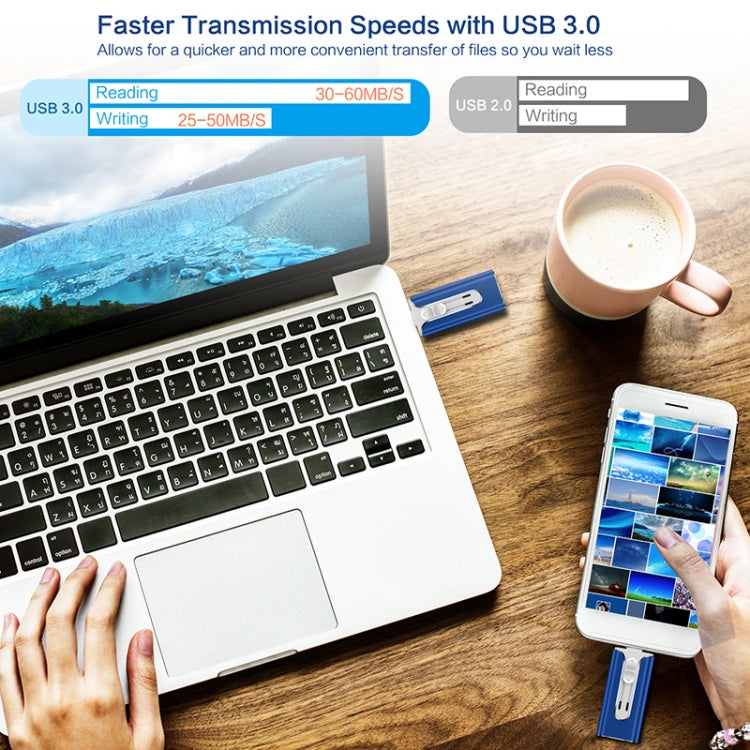 64GB Micro USB + 8 Pin + USB 2.0 3 in 1 Mobile Phone Computer U-Disk(Black) - U Disk & Card Reader by PMC TechLife | Online Shopping South Africa | PMC TechLife