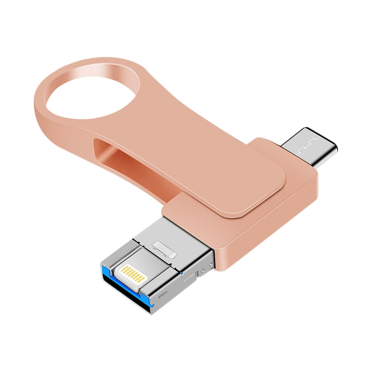 16GB USB 3.0 + 8 Pin + USB-C / Type-C 3 in 1 Mobile Computer Metal U-Disk(Pink) - U Disk & Card Reader by PMC TechLife | Online Shopping South Africa | PMC TechLife