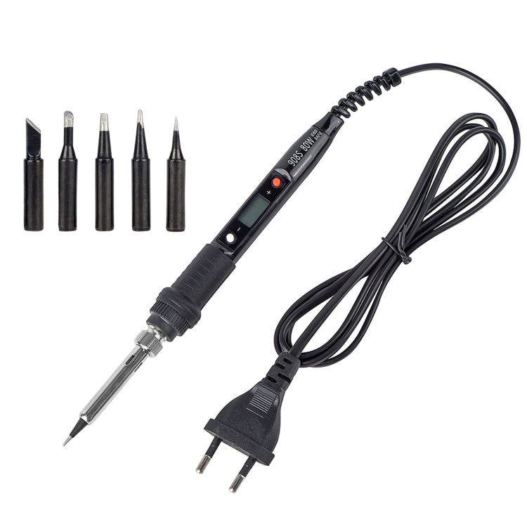 Metallic LCD Temperature Regulating Soldering Iron And Soldering Iron Tip Set Electric Soldering Iron Welding Tool(110V US Plug Black Head Black) - Soldering Iron Set by PMC TechLife | Online Shopping South Africa | PMC TechLife