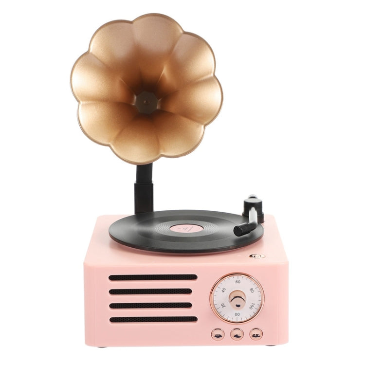 T15 Petunia Retro Vinyl Record Player Wireless Multifunction Mini Bluetooth Audio(Pink) - Mini Speaker by PMC TechLife | Online Shopping South Africa | PMC TechLife