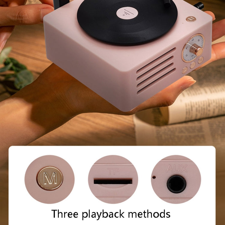 T15 Petunia Retro Vinyl Record Player Wireless Multifunction Mini Bluetooth Audio(Blue) - Mini Speaker by PMC TechLife | Online Shopping South Africa | PMC TechLife