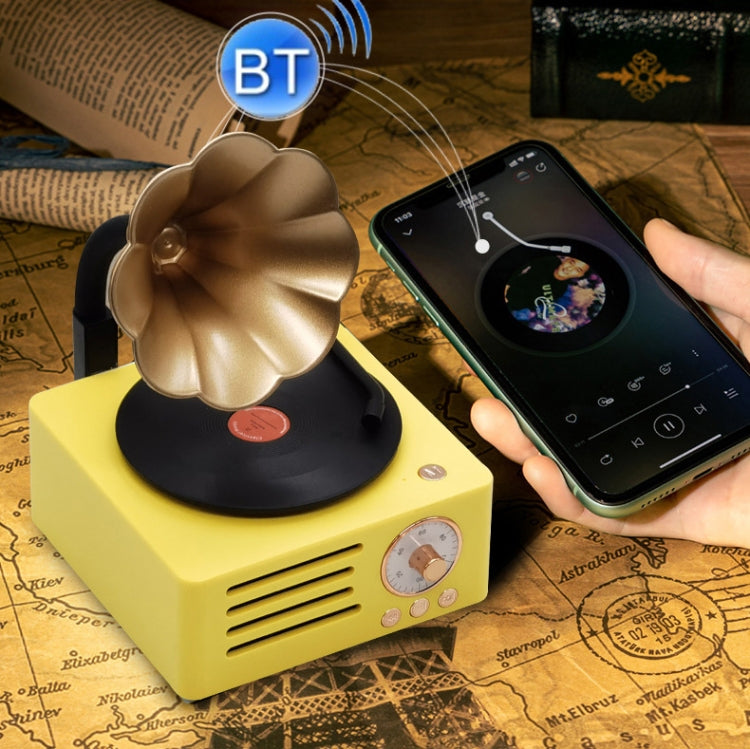 T15 Petunia Retro Vinyl Record Player Wireless Multifunction Mini Bluetooth Audio(Blue) - Mini Speaker by PMC TechLife | Online Shopping South Africa | PMC TechLife