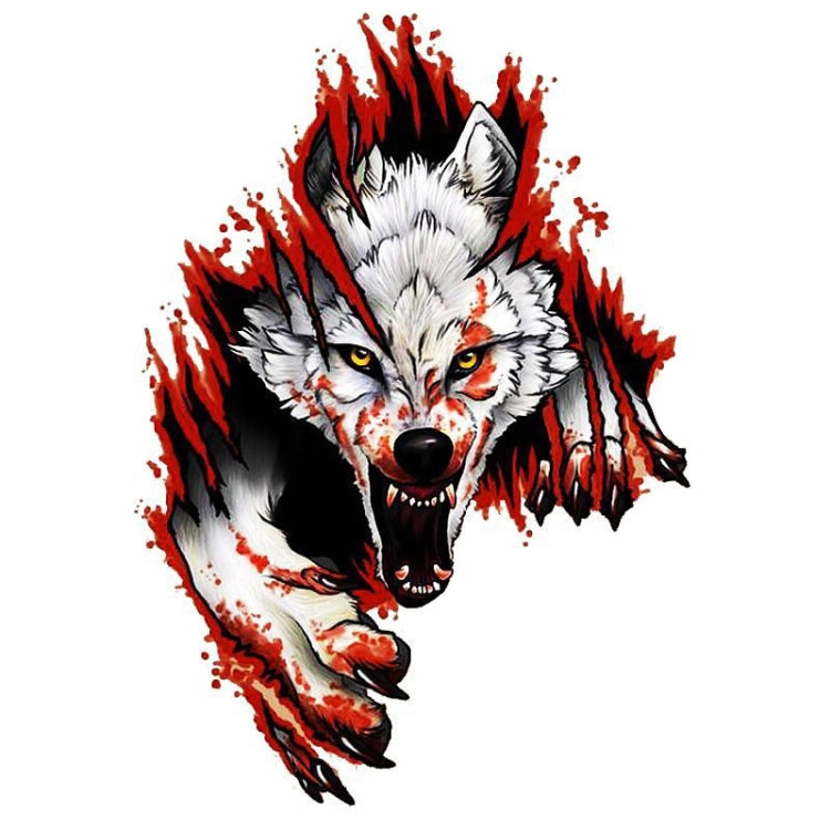3D Realistic Wolf Head Hood Door Car Body Decoration Stickers Scratches Cover Waterproof Car Stickers(Wolf Head Left) - 3D Creative Stickers by PMC TechLife | Online Shopping South Africa | PMC TechLife