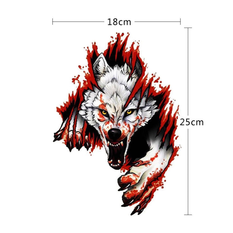3D Realistic Wolf Head Hood Door Car Body Decoration Stickers Scratches Cover Waterproof Car Stickers(Wolf Head Left) - 3D Creative Stickers by PMC TechLife | Online Shopping South Africa | PMC TechLife