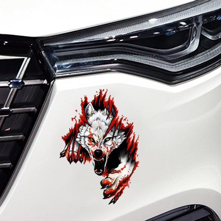 3D Realistic Wolf Head Hood Door Car Body Decoration Stickers Scratches Cover Waterproof Car Stickers(Wolf Head Left) - 3D Creative Stickers by PMC TechLife | Online Shopping South Africa | PMC TechLife