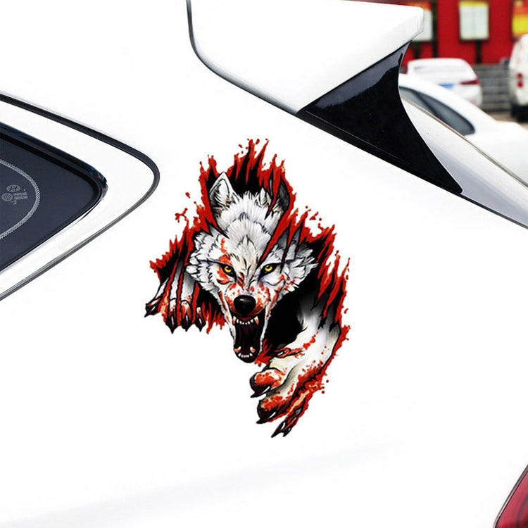 3D Realistic Wolf Head Hood Door Car Body Decoration Stickers Scratches Cover Waterproof Car Stickers(Wolf Head Left) - 3D Creative Stickers by PMC TechLife | Online Shopping South Africa | PMC TechLife