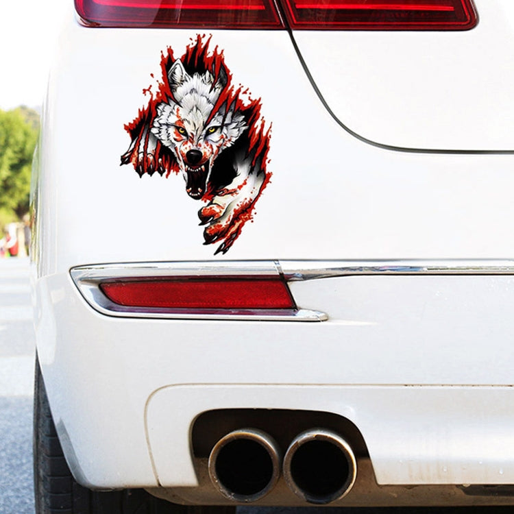 3D Realistic Wolf Head Hood Door Car Body Decoration Stickers Scratches Cover Waterproof Car Stickers(Wolf Head Left) - 3D Creative Stickers by PMC TechLife | Online Shopping South Africa | PMC TechLife