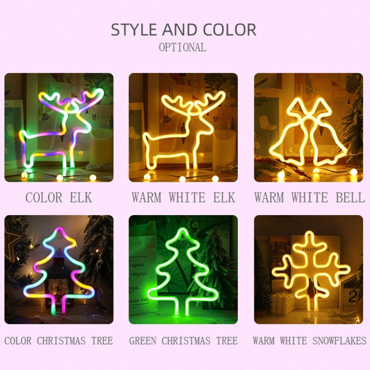 Christmas Decoration Neon Lights Wall-Mounted Ornaments, Spec: Snowflake-Warm Light - Decoration Lamps by PMC TechLife | Online Shopping South Africa | PMC TechLife