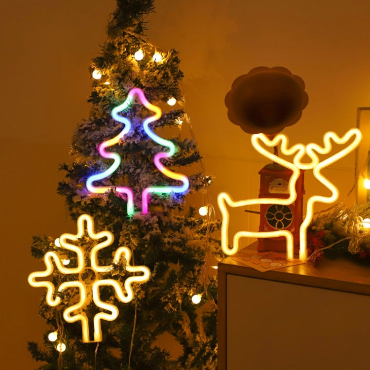 Christmas Decoration Neon Lights Wall-Mounted Ornaments, Spec: Snowflake-Warm Light - Decoration Lamps by PMC TechLife | Online Shopping South Africa | PMC TechLife