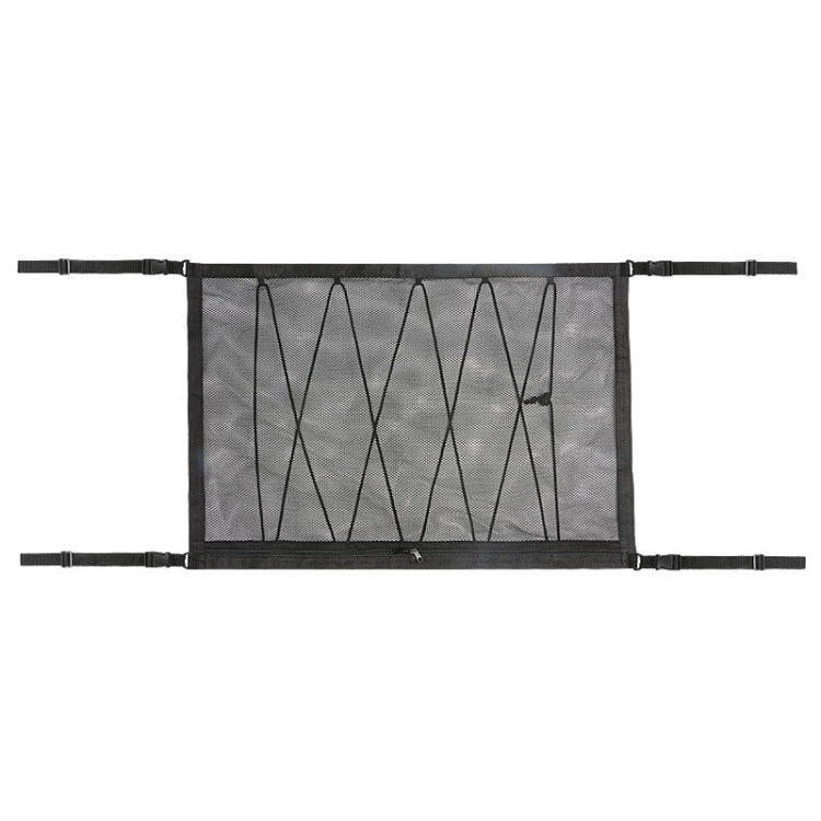 Car Ceiling Storage Net Bag Draw Rope Double-Layer Zipper Car Storage Net Pocket(80x55cm) - Stowing Tidying by PMC TechLife | Online Shopping South Africa | PMC TechLife