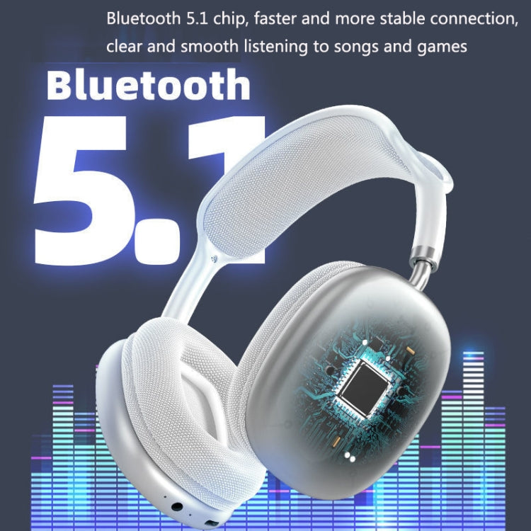 P9 Bluetooth 5.1 Subwoofer Wireless Headset Support AUX / TF Card(Blue) - Headset & Headphone by PMC TechLife | Online Shopping South Africa | PMC TechLife