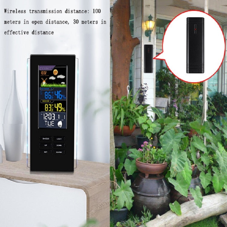 Wireless Colorful Screen Indoor And Outdoor Temperature Humidity Meter Barometer Smart Digital Electronic Clock With Backlight(TS-74-W-US) - Indoor Thermometer by PMC TechLife | Online Shopping South Africa | PMC TechLife | Buy Now Pay Later Mobicred