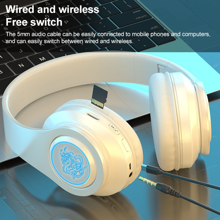 B39 Wireless Bluetooth Headset Subwoofer With Breathing Light Support TF Card(Black Red) - Headset & Headphone by PMC TechLife | Online Shopping South Africa | PMC TechLife | Buy Now Pay Later Mobicred