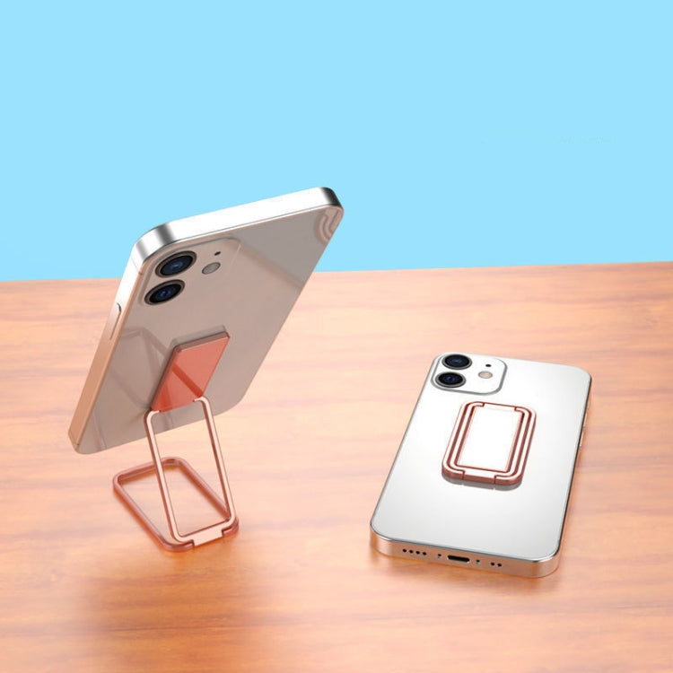 Square Folding Metal Holder Rotating Back Stick Desktop Phone Ring Holder(Rose Gold) - Ring Holder by PMC TechLife | Online Shopping South Africa | PMC TechLife
