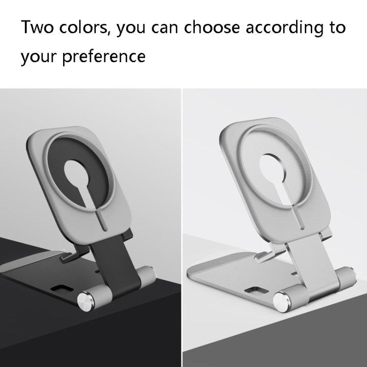 Magsafe Wireless Charging Stand Aluminum Alloy Folding Desktop Live Bracket(Dark Gray) - Desktop Holder by PMC TechLife | Online Shopping South Africa | PMC TechLife