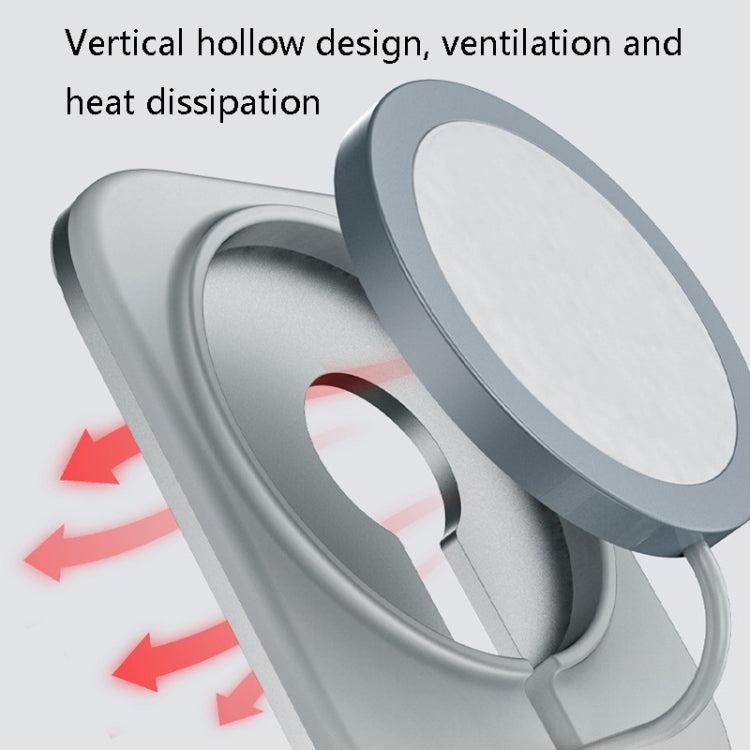 Magsafe Wireless Charging Stand Aluminum Alloy Folding Desktop Live Bracket(Dark Gray) - Desktop Holder by PMC TechLife | Online Shopping South Africa | PMC TechLife