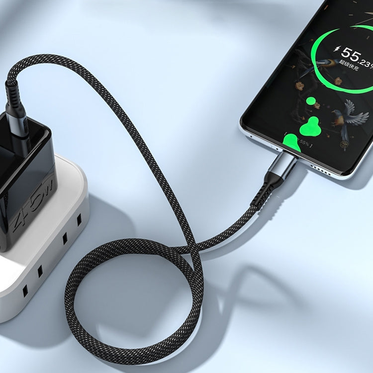 1m 100W PD Fast Charge Type-C Male to Male Data Sync Charging Braided Cable, Length: - USB-C & Type-C Cable by PMC TechLife | Online Shopping South Africa | PMC TechLife