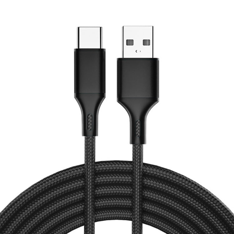 4 PCS 2.4A USB-C / Type-C to USB Braided Fast Charging Sync Data Cable, Length: 2m (Black) - USB-C & Type-C Cable by PMC TechLife | Online Shopping South Africa | PMC TechLife | Buy Now Pay Later Mobicred