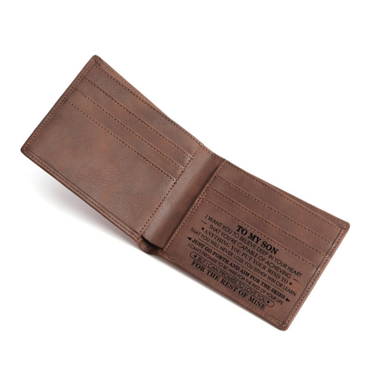 Vintage PU Leather Men Lettering Wallet(01 To Son) - Wallets by PMC TechLife | Online Shopping South Africa | PMC TechLife