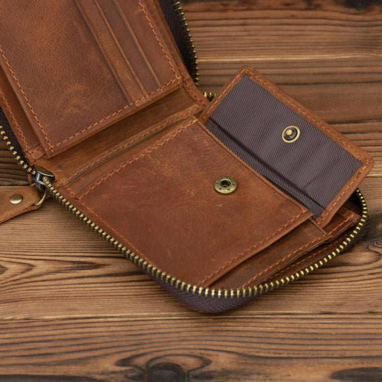 9039 RFID Antimagnetic Leather Zipper Wallet(Horizontal 3) - free shipping - PMC TechLife - Order now!