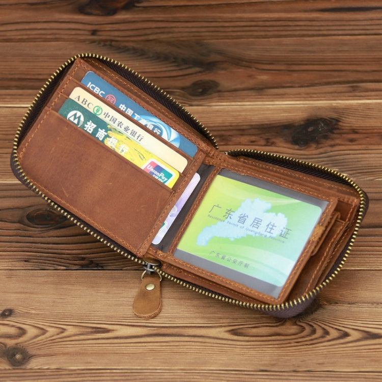 9039 RFID Antimagnetic Leather Zipper Wallet(Horizontal 3) - free shipping - PMC TechLife - Order now!