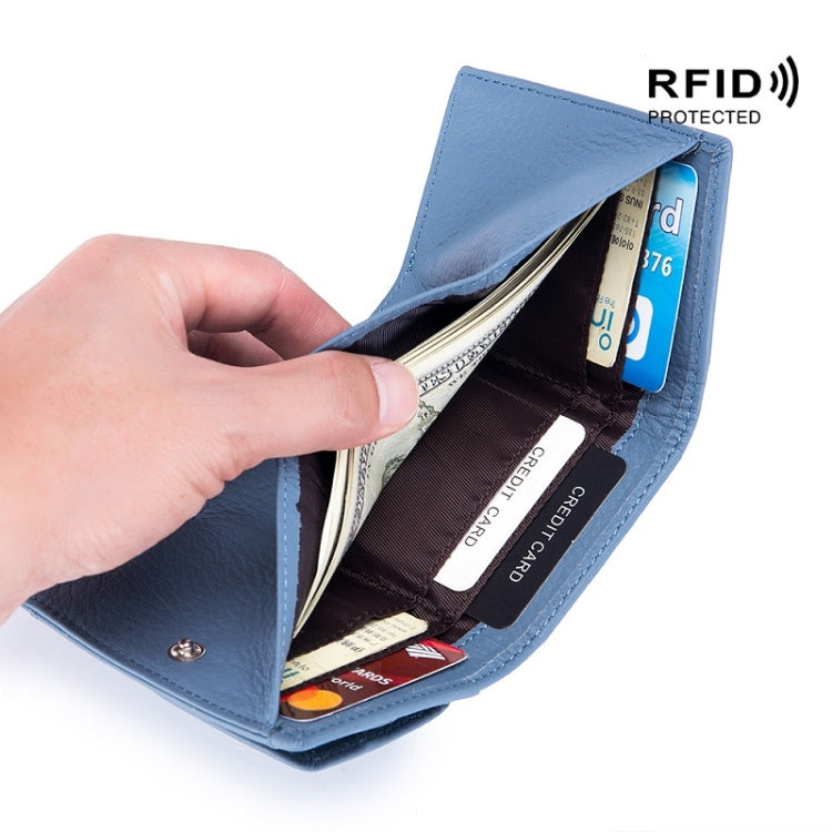 CL-2753 Leather RFID Short Coin Purse Wallet(Light Green) - free shipping - PMC TechLife - Order now!