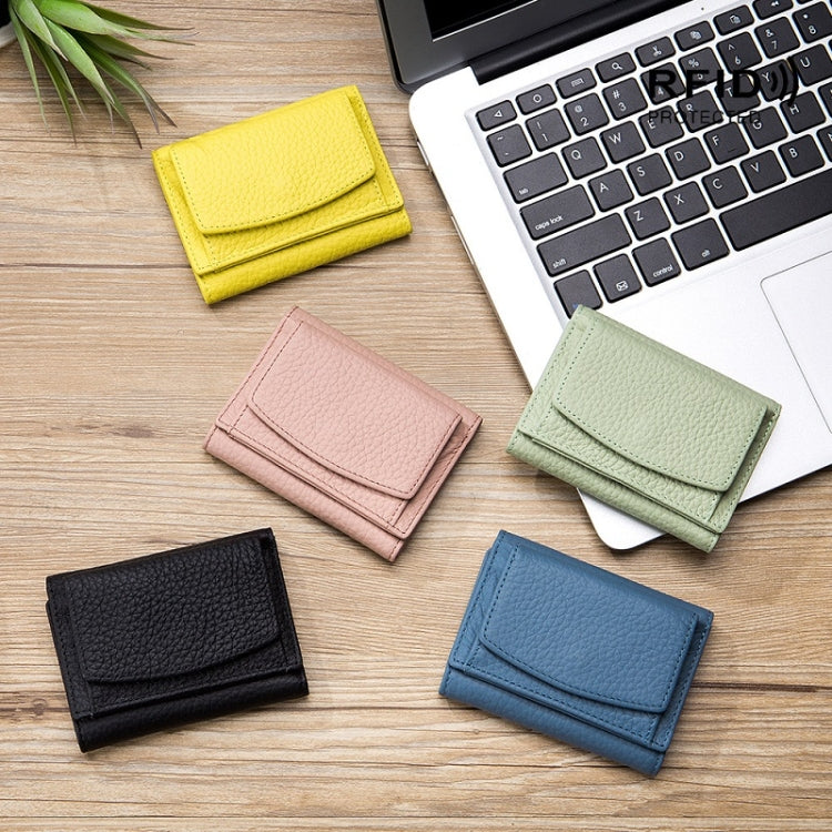 CL-2753 Leather RFID Short Coin Purse Wallet(Purple) - free shipping - PMC TechLife - Order now!