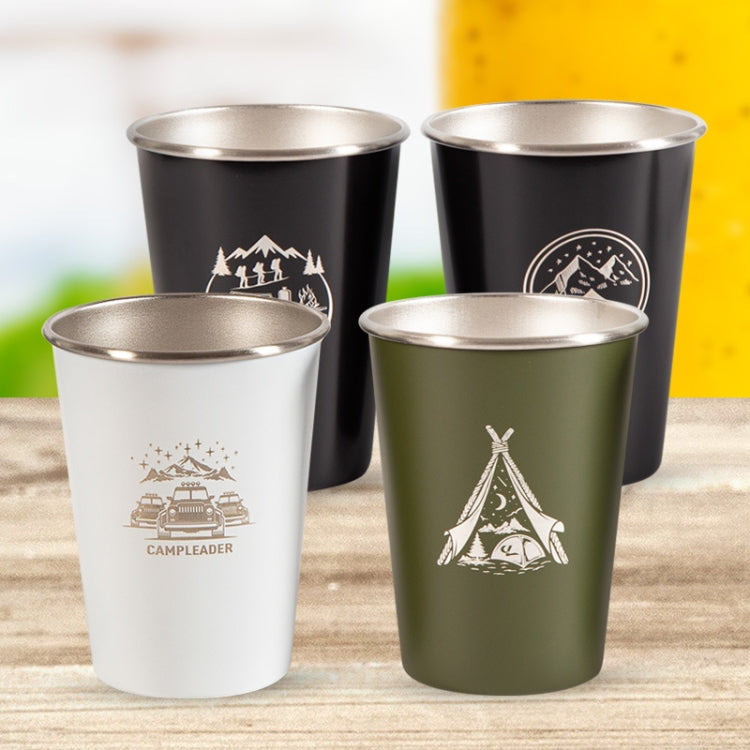 4 PCS / Set Outdoor Picnic Stainless Steel Cup With Storage Bag (Army Green) - free shipping - PMC TechLife - Order now!